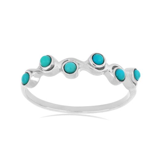 0.18 CT TURQUOISE STERLING SILVER RINGS #VR044870